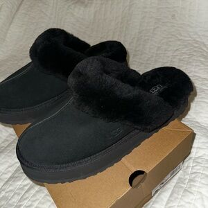 UGG Black Shearling Slippers